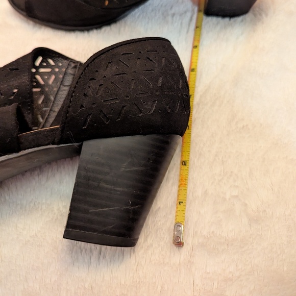 CATO Mesh Open Toe Chunky Heels, black, size 9 - Picture 5 of 8